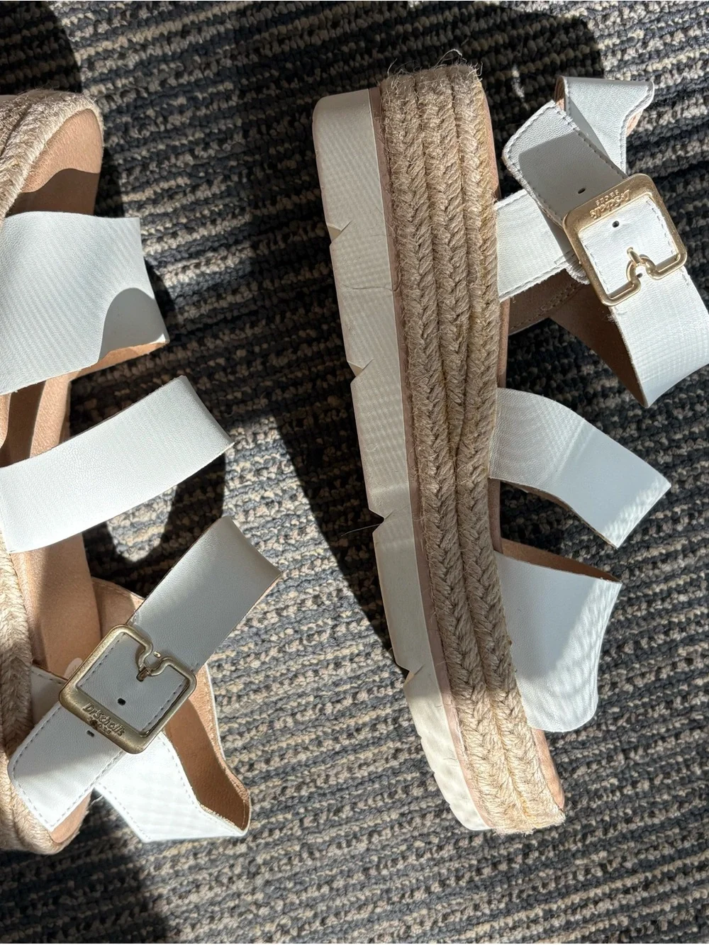 Dr. Scholl's Cream Multi-Strap Espadrille Wedge Sandals - Picture 2 of 6